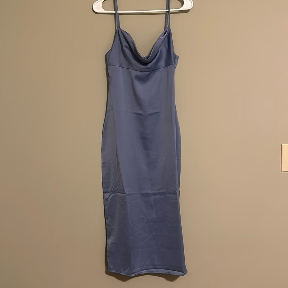 WeWoreWhat Cowl Midi in Slate Blue 4 - Picture 3 of 8